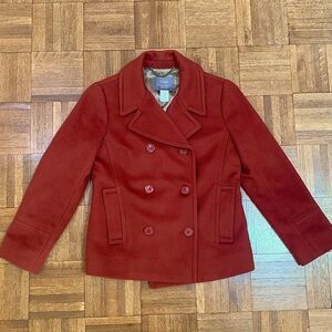J. Crew Nello Gori Wool Peacoat, size 4P, Rust color